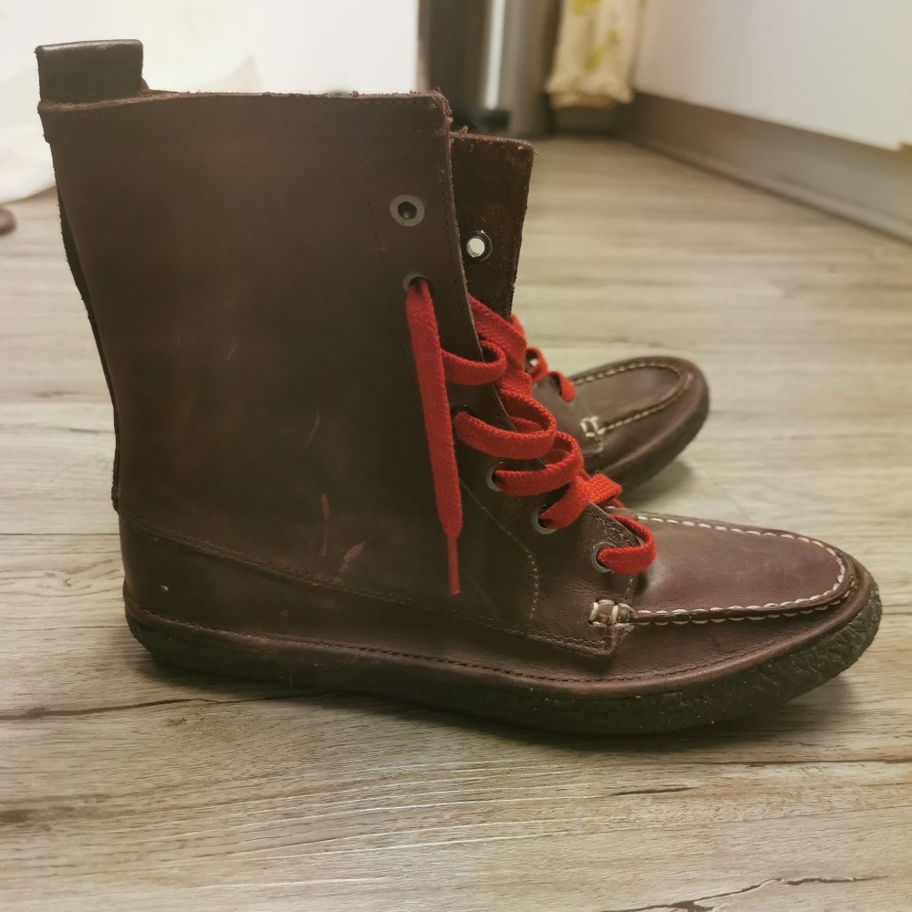 Nwob, SeaVees walnut leather boots, 9.5